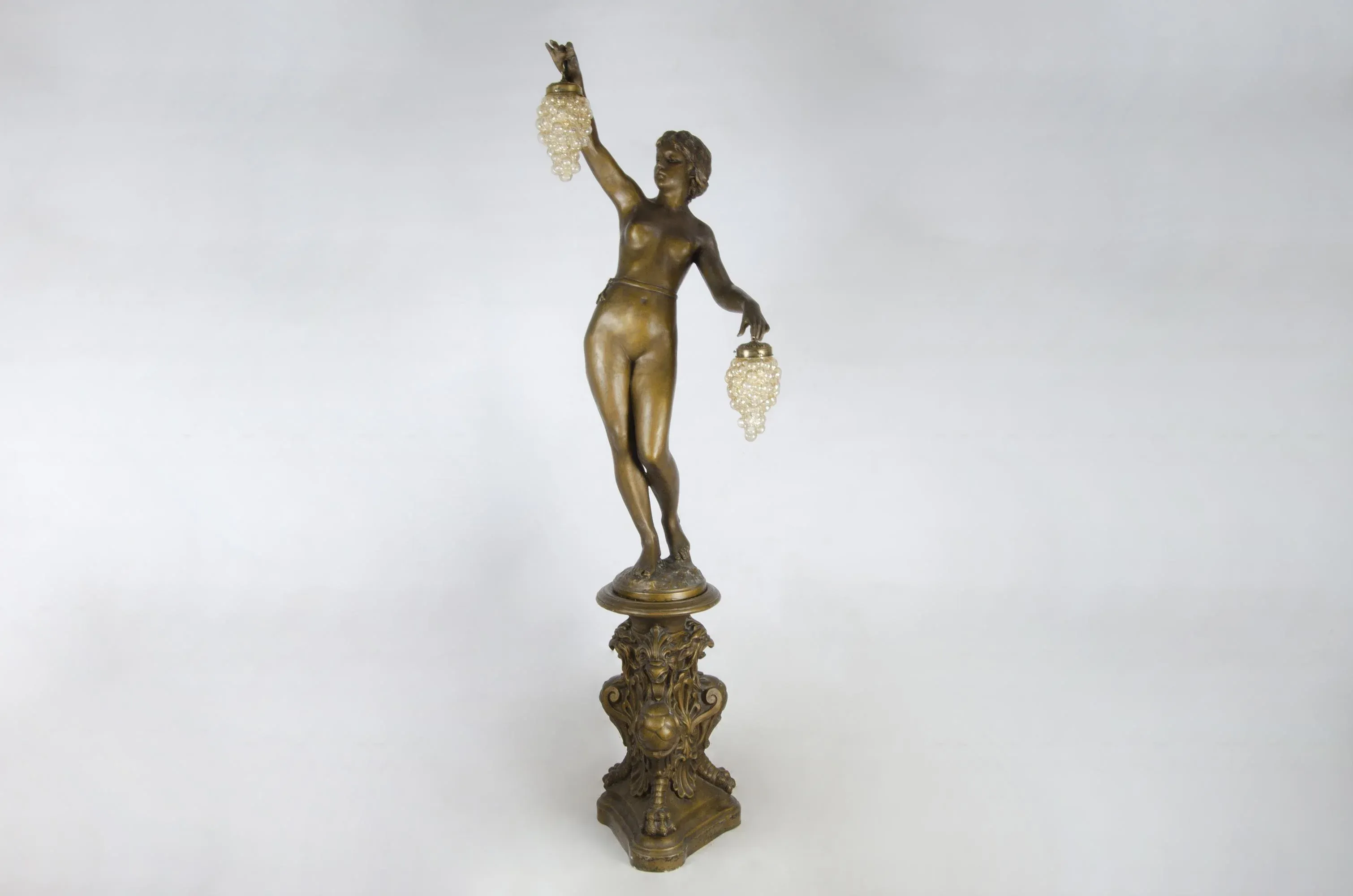 Mid-20th Century Art Nouveau-Style Painted Ceramic Sculptural