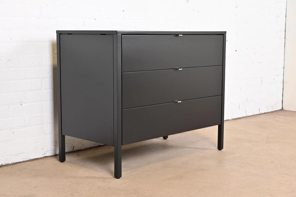 Florence Knoll Mid-Century Modern Black Lacquered Chest of Drawers