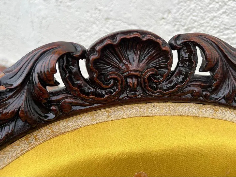 Antique Assorted Yellow Upholstered Side Chair. 19th Century.