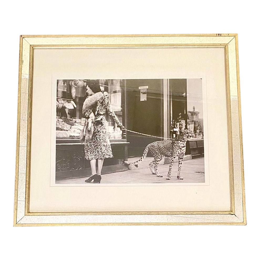 Photograph of Woman Walking Pet Cheetah, London 1939 | Chairish