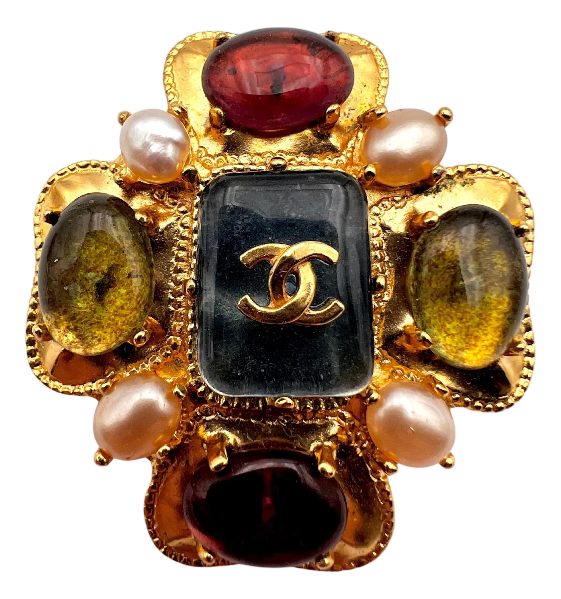 Chanel Gripoix Melted Glass Brooch 1997 Paris | Chairish