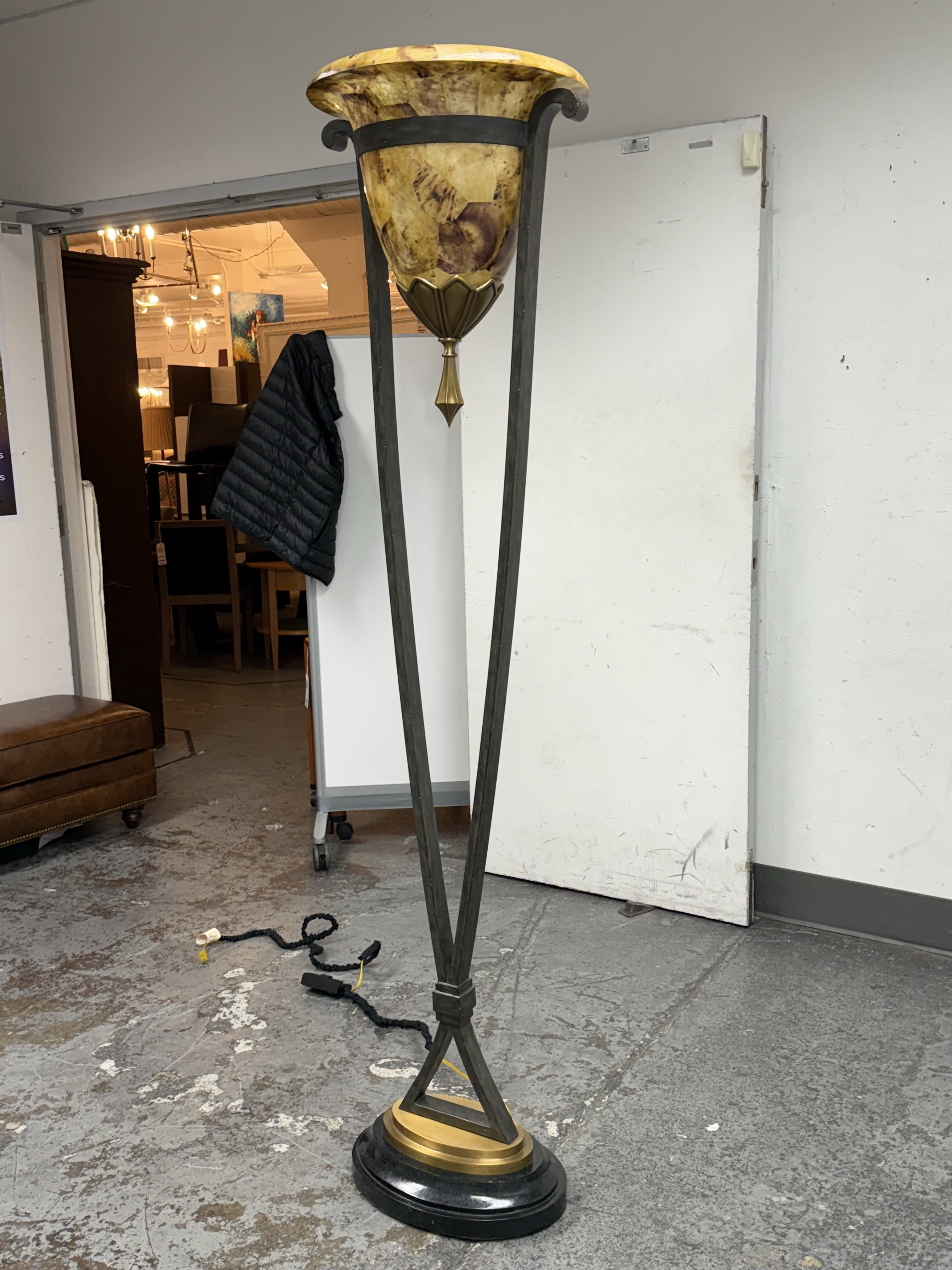 Maitland-Smith Pen Shell Torchere Floor Lamp | Chairish
