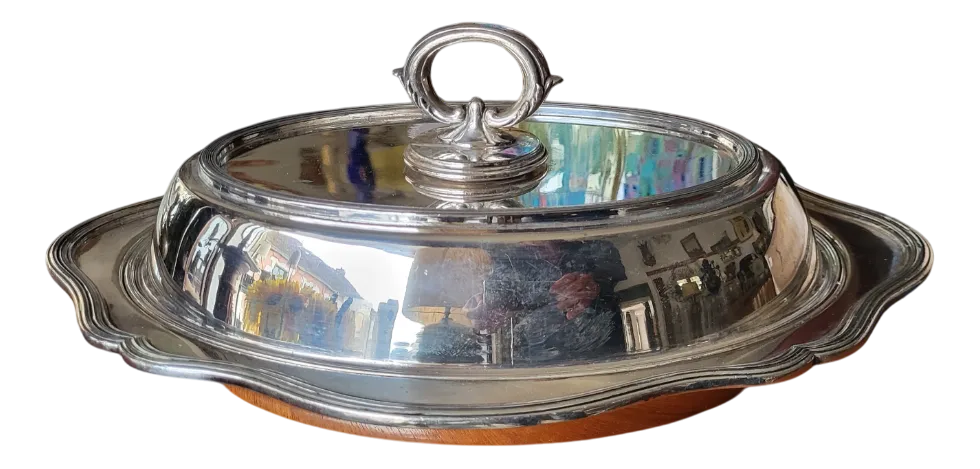 英国製   【covered vegetable】 English Silver Plated Covered Vegetable Dish, 1890s