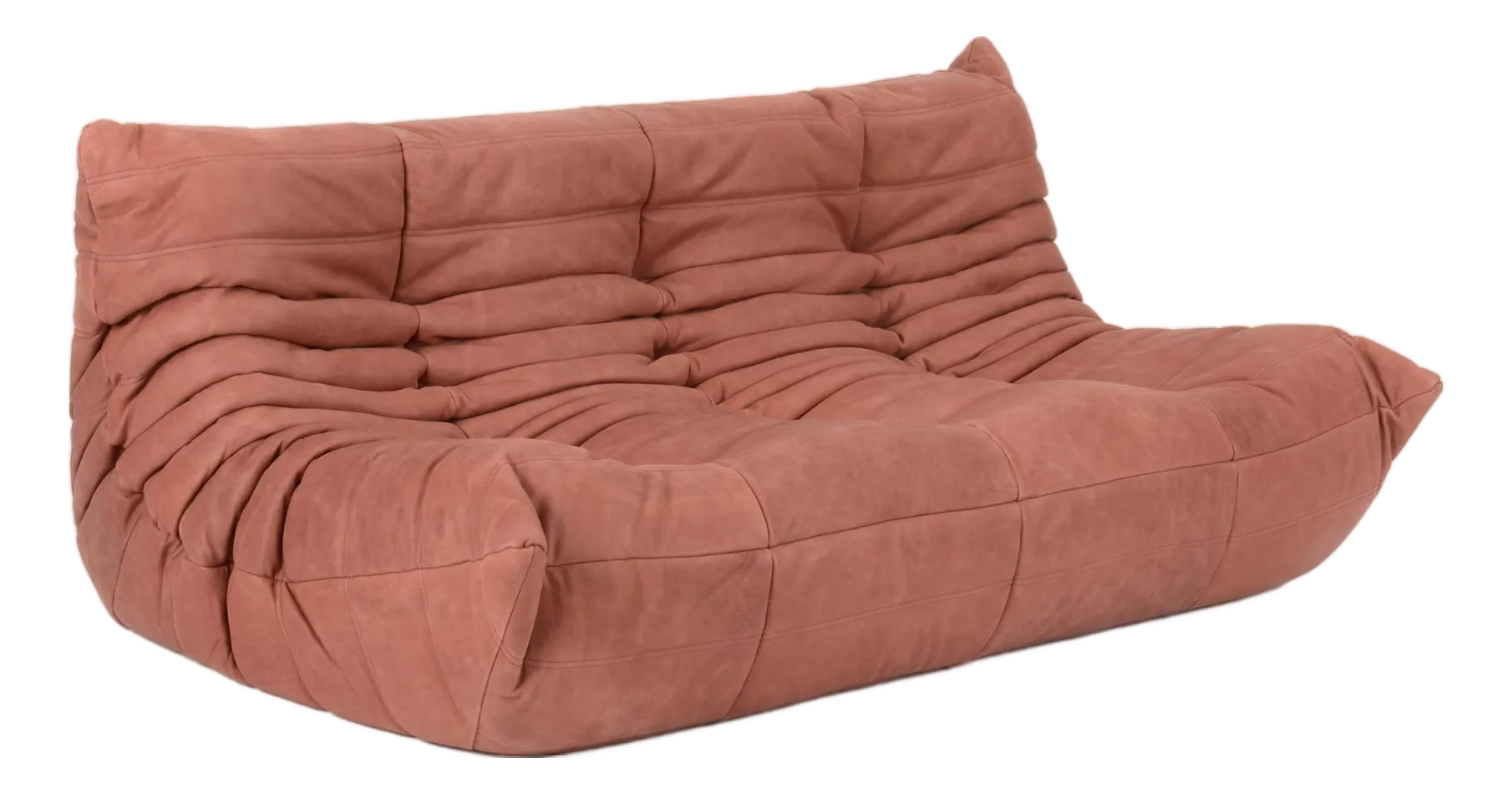 Original Ligne Roset Togo Medium Sofa (3-Seater) in Brick Leather