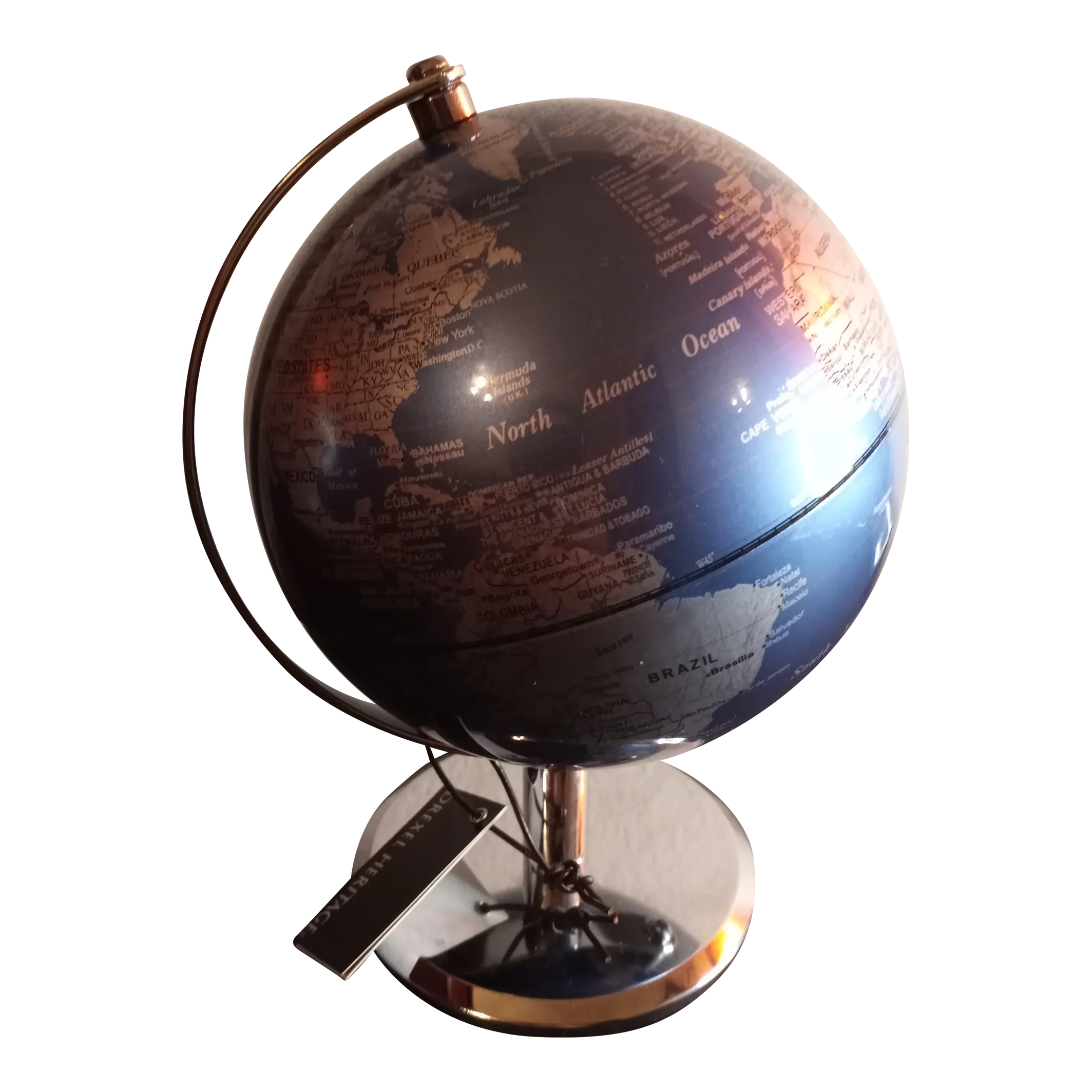 グランドセール & Blue Midnight Heritage Drexel 2010s Chrome Globe Desk ミュージック