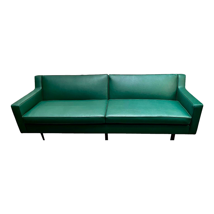 1960s Edward Wormley Dunbar Mid Century Modern Green Faux Leather