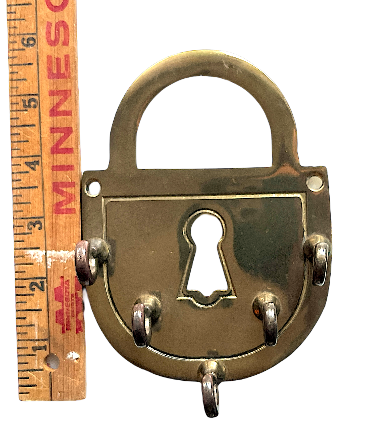 【メーカー直売】の商品をすべて Vintage Skeleton Lock Holder Key Shape Padlock Brass English 小物