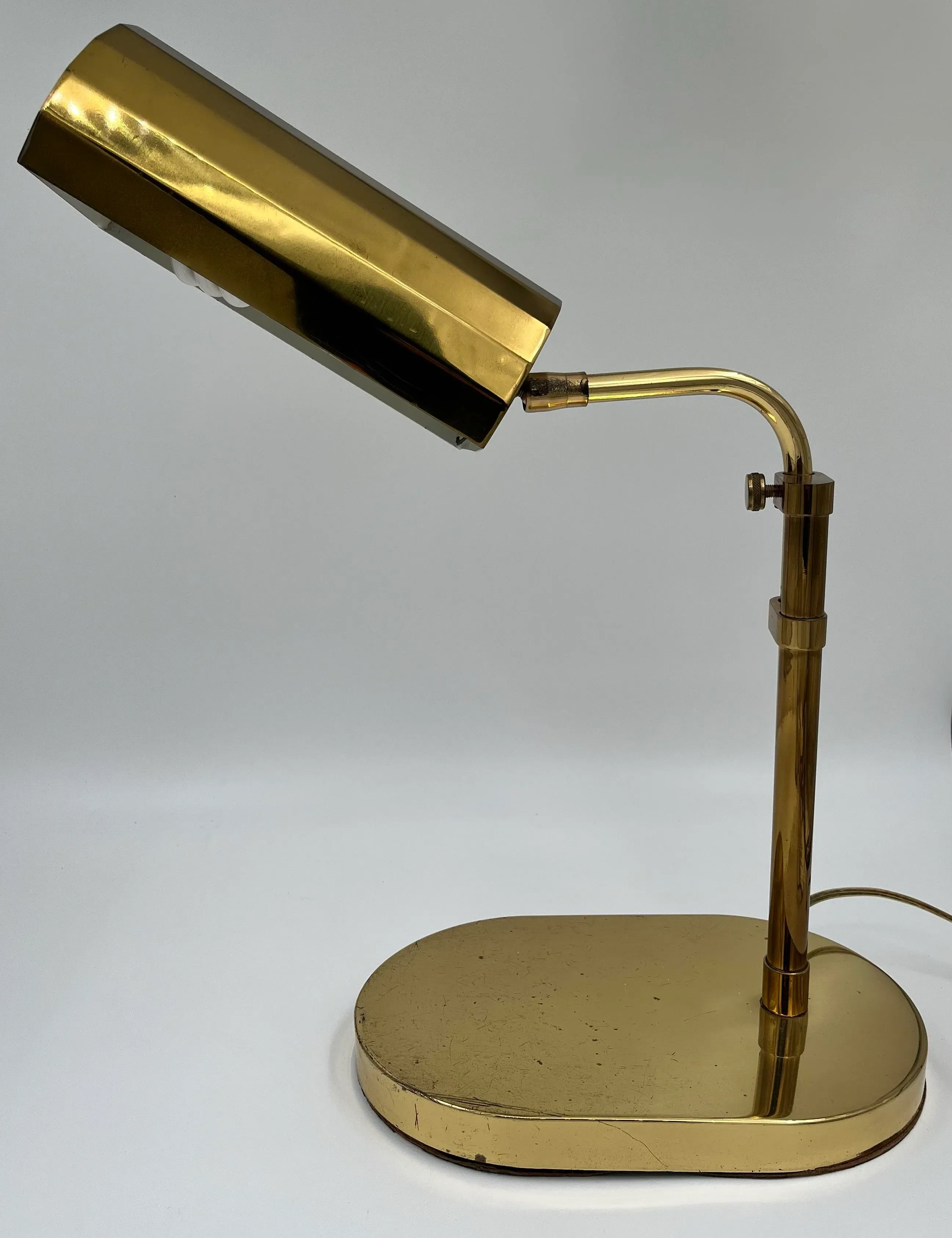 1970s Clover Lamp Adjustable Brass Pharmacy Lamp Desk Lamp