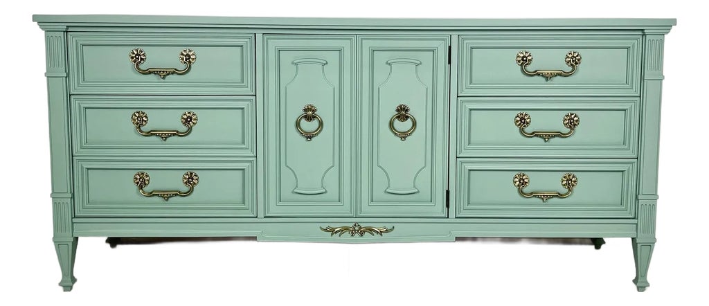 Vintage Southfield Green Drexel Chest of Drawers | Chairish