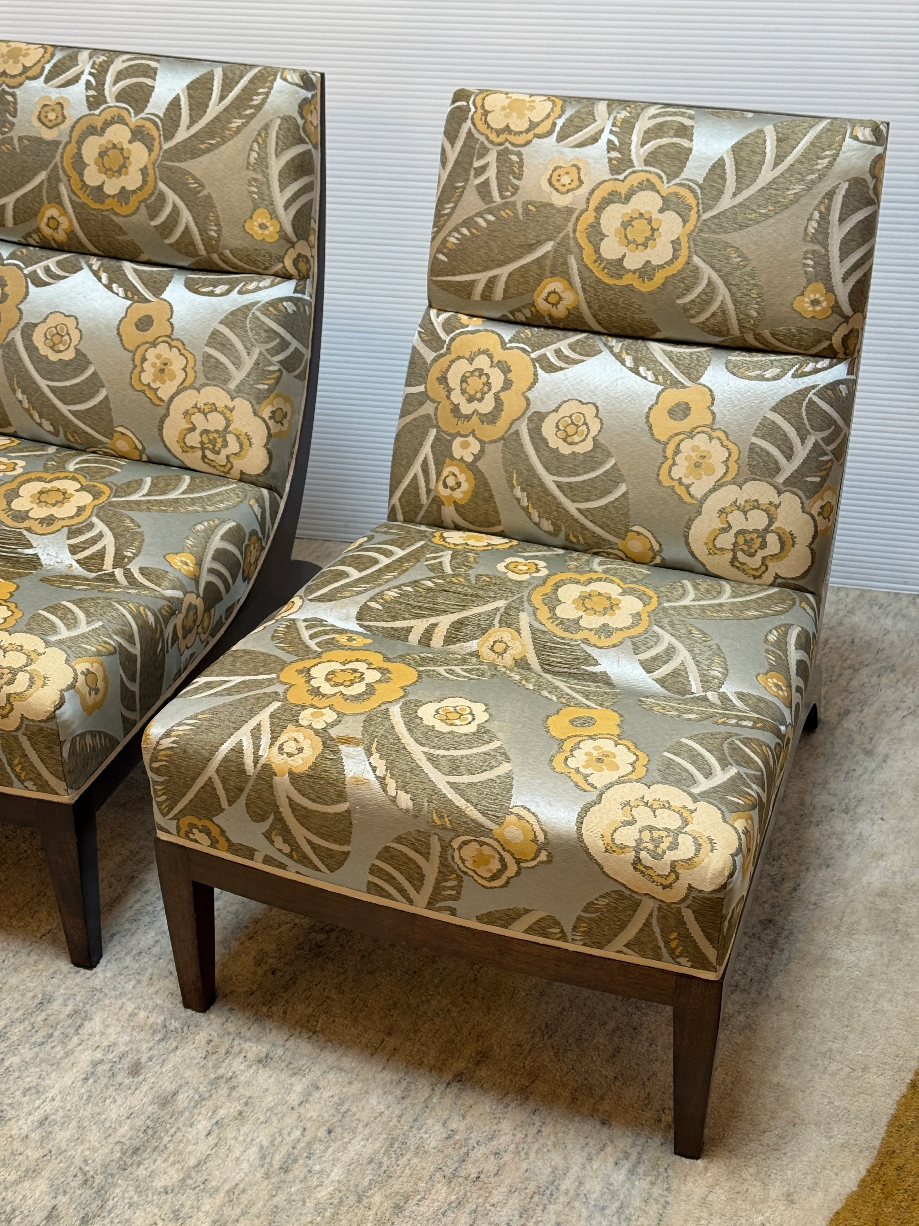 Roman Thomas Custom Avery Silk Jacquard Chairs, Pair Chairish - Main Image