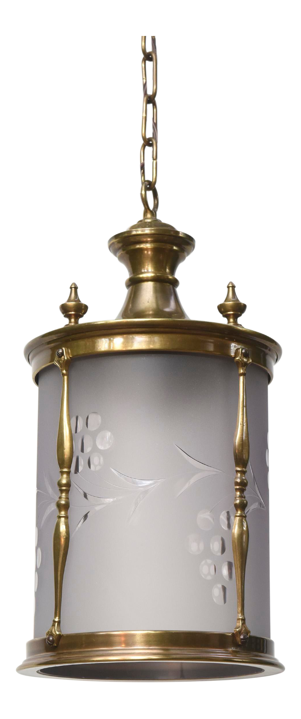 Brass Lantern with Frosted Glass Chairish