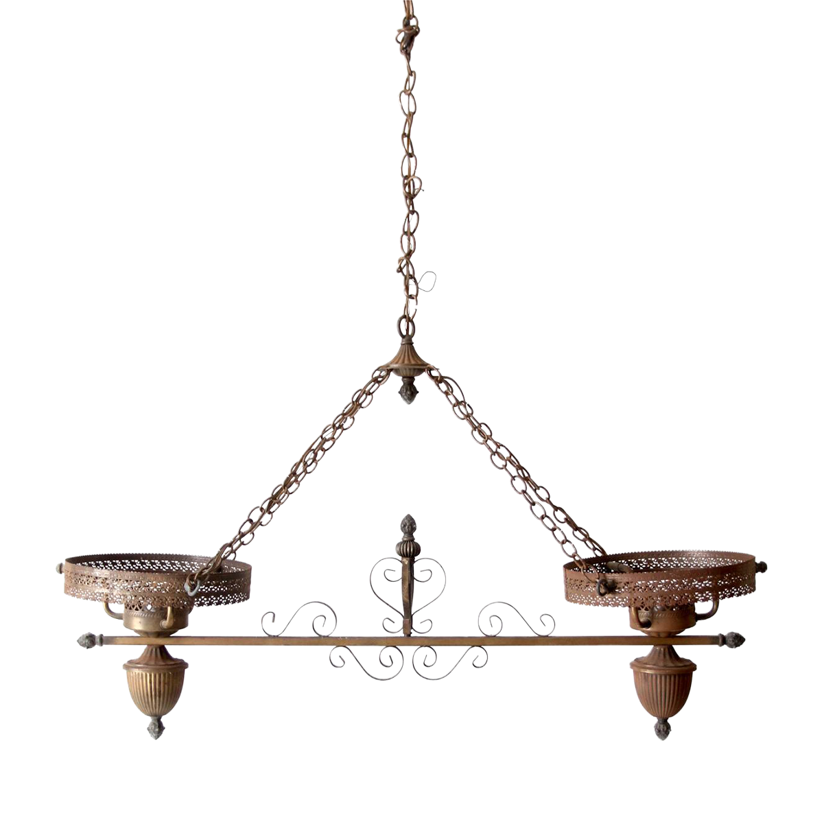 Antique Victorian Hanging Double Parlor Oil Lamp Chandelier Chairish