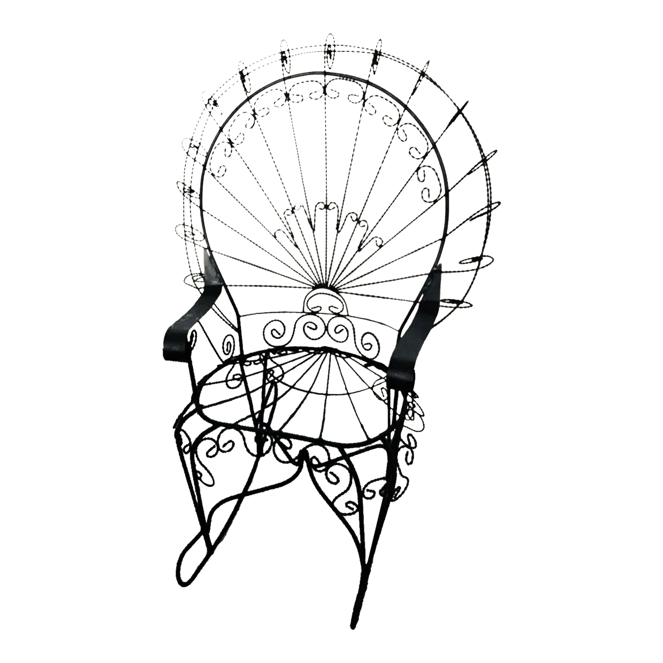 vintage-wrought-iron-peacock-rocking-chair-chairish