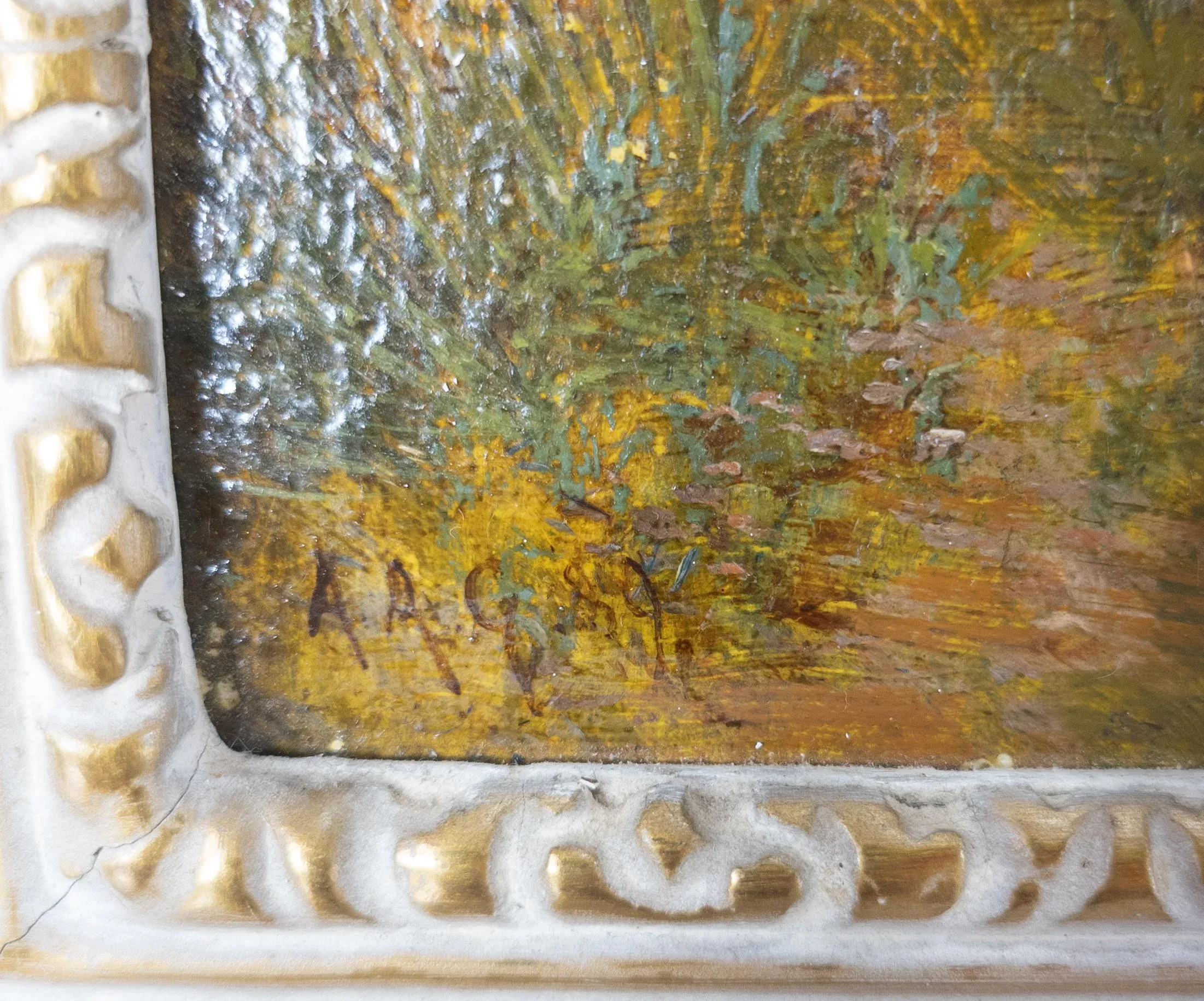 English Country Oil Painting on Canvas a.a. Glendening Sr