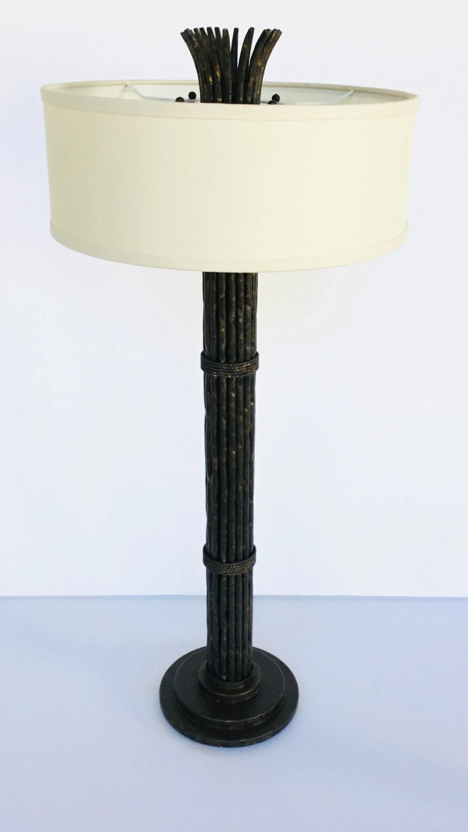 Asian Modern Bronze Wrought Iron Farleigh Table Lamp, image size:1612x2863