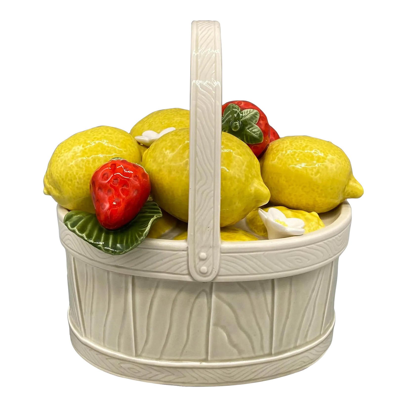 1980's Fitz and Floyd Lemon and Strawberry Fruit Basket