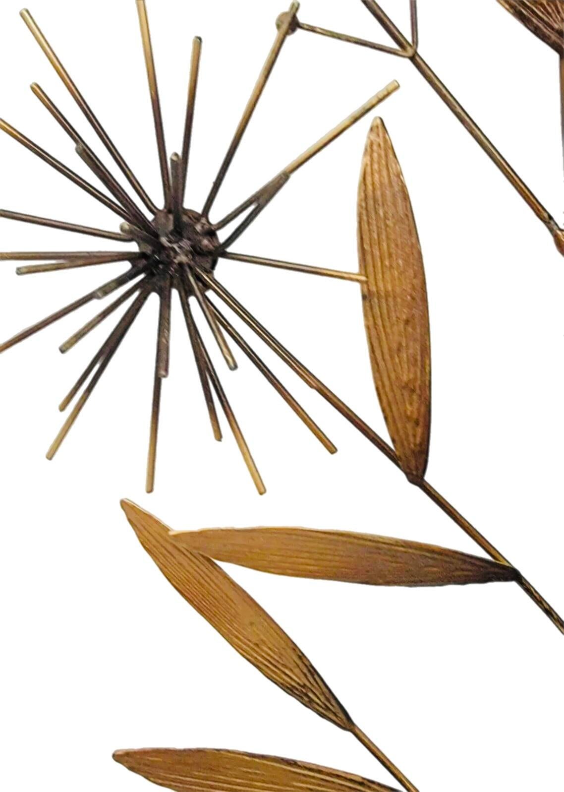 Vintage Mid Century Modern Curtis Jere Style Brass Pom Pom Bamboo