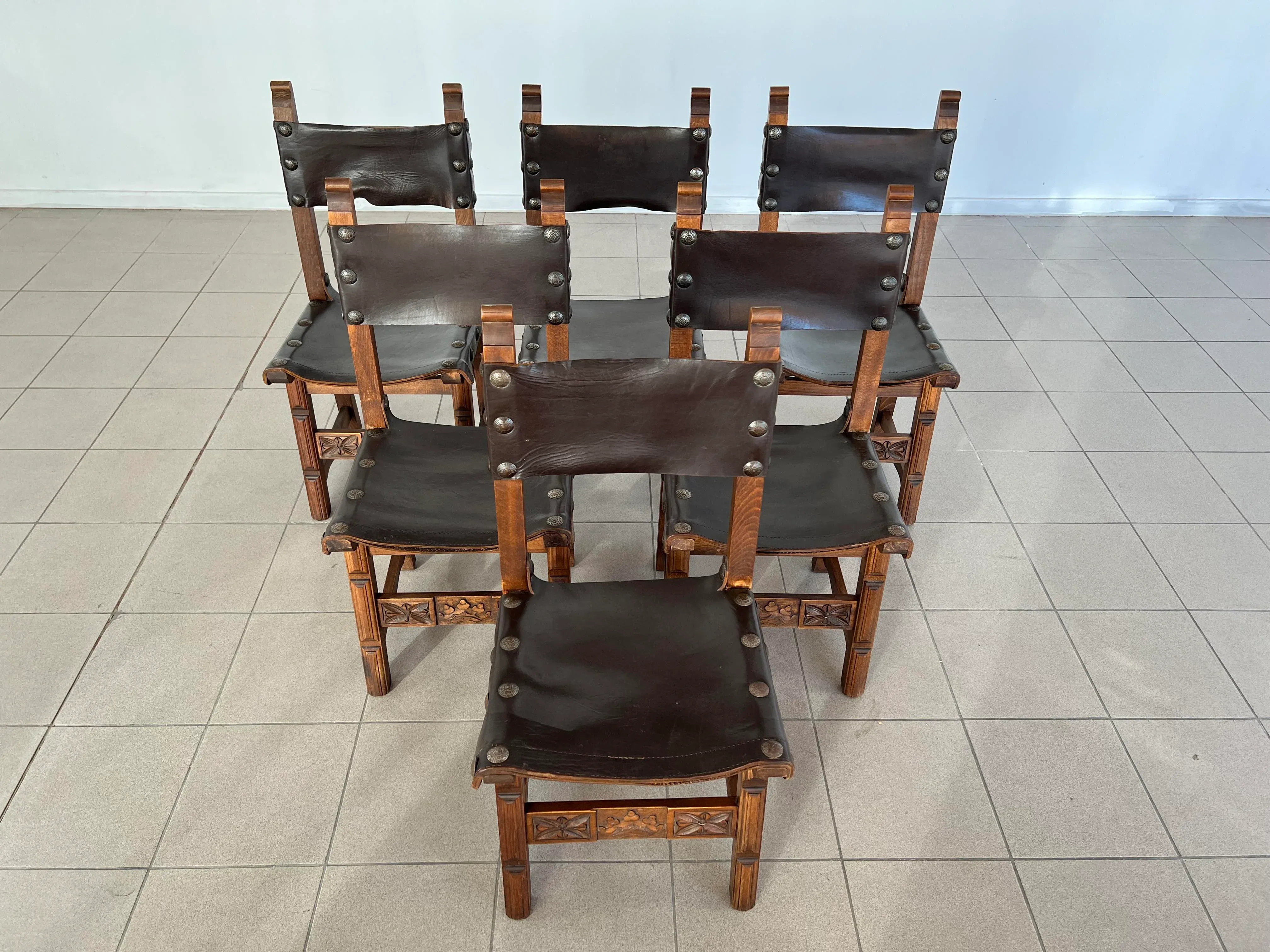 Vintage Brutalist Chairs by Navarro Argudo, Spain –set of 6 | Chairish