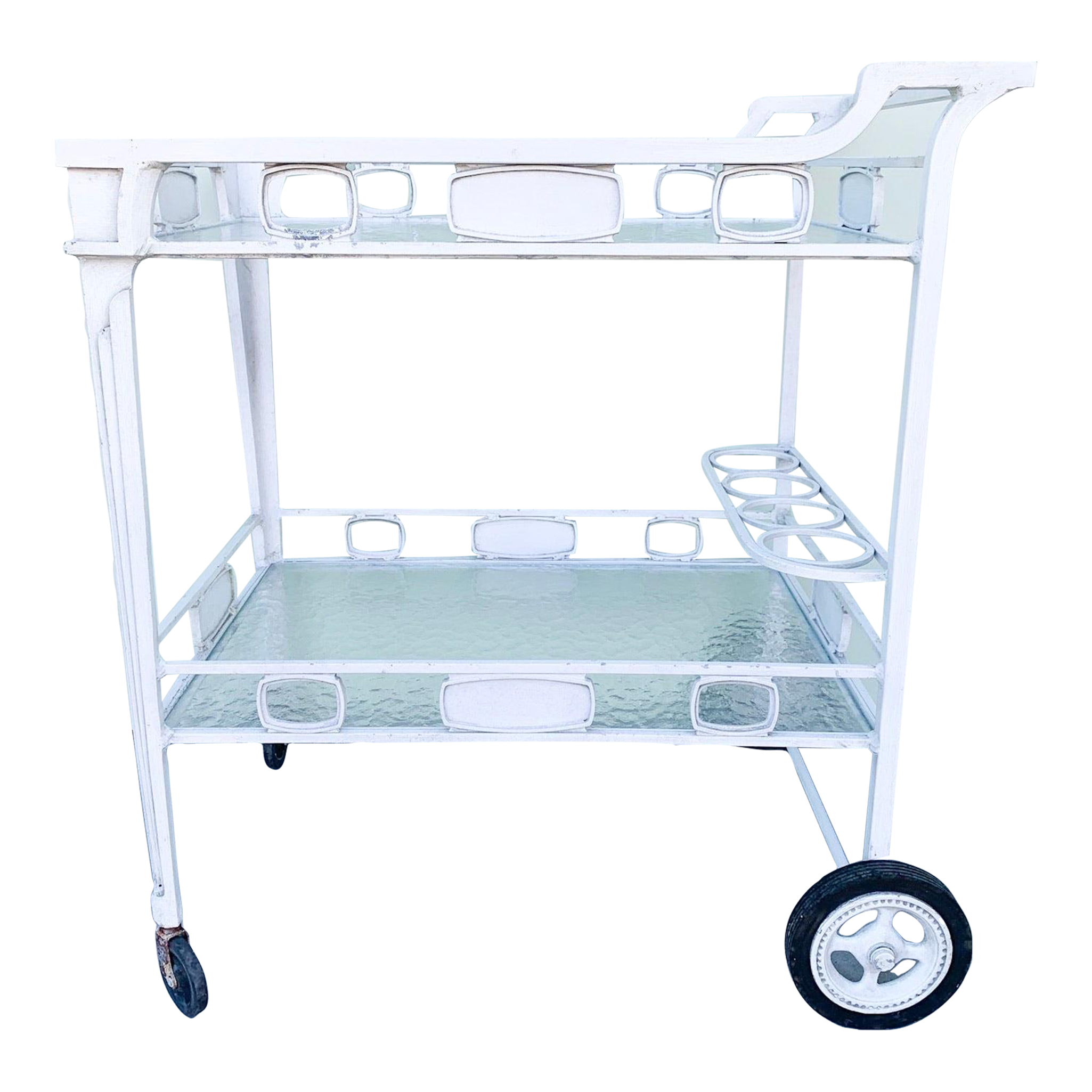 Coastal Style Aluminum Bar Cart Chairish
