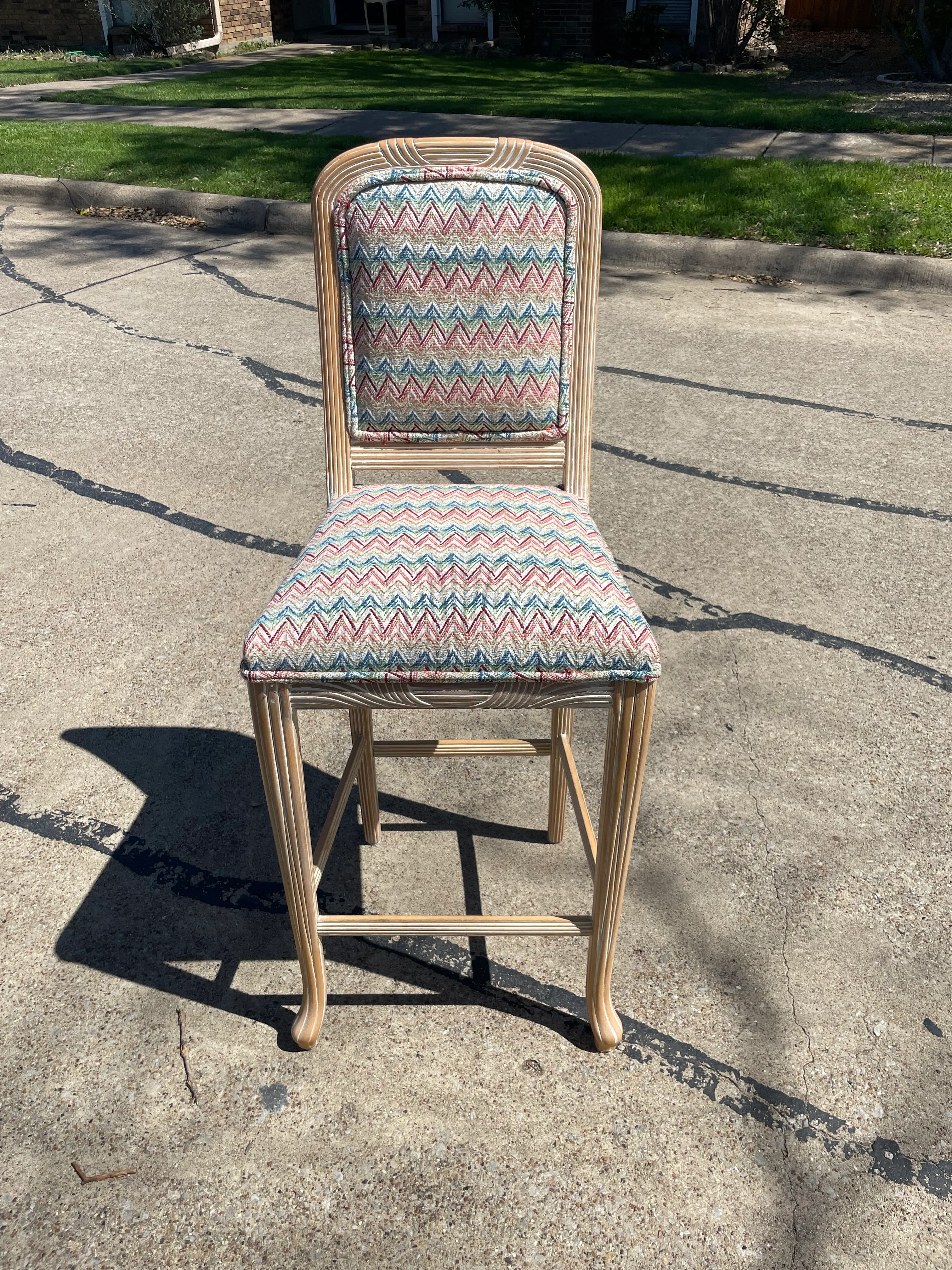 Faux Reeded Bamboo Bar Stools - Set of 3