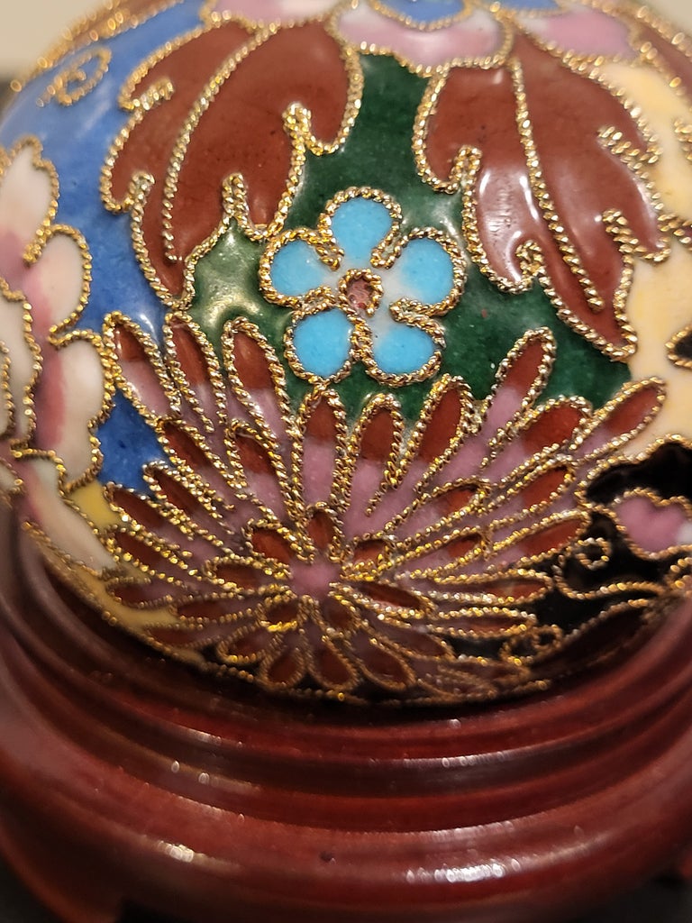 Vintage Cloisonne Enamel Brass Paper Weight | Chairish