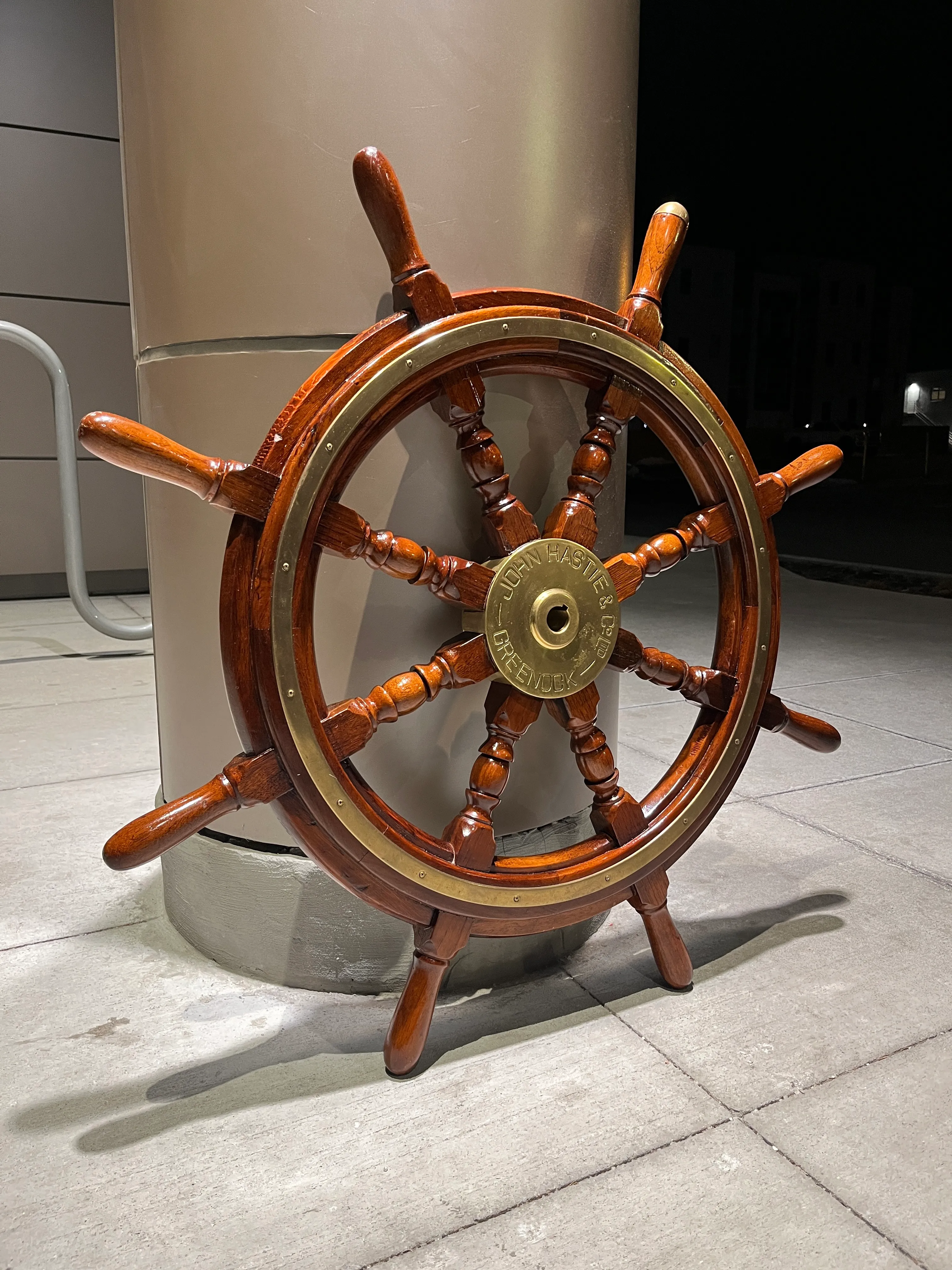 船舶用舵輪●John Hastie & Co. Ltd製造●24-06-19 Solid Brass Ship Wheel by John Hastie and Co. Ltd. – Lannan