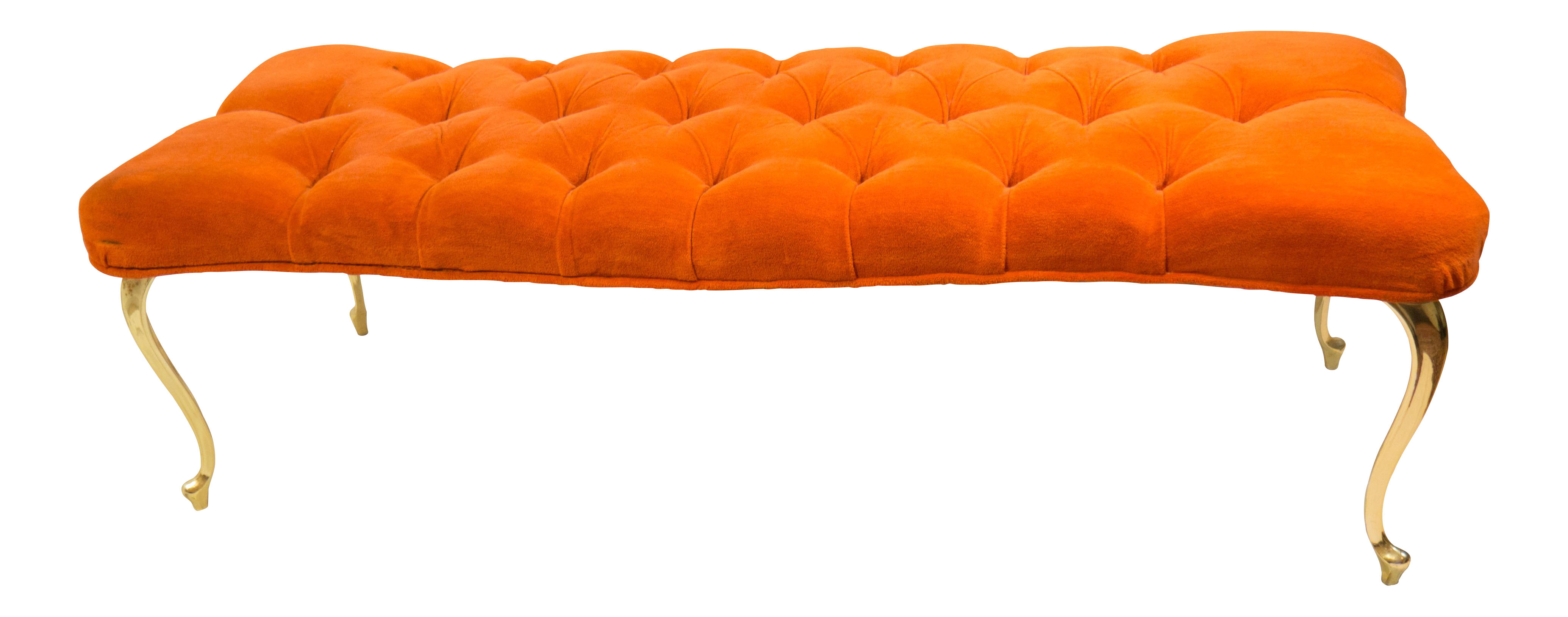 Italian Tufted Velvet Orange Bench Chairish