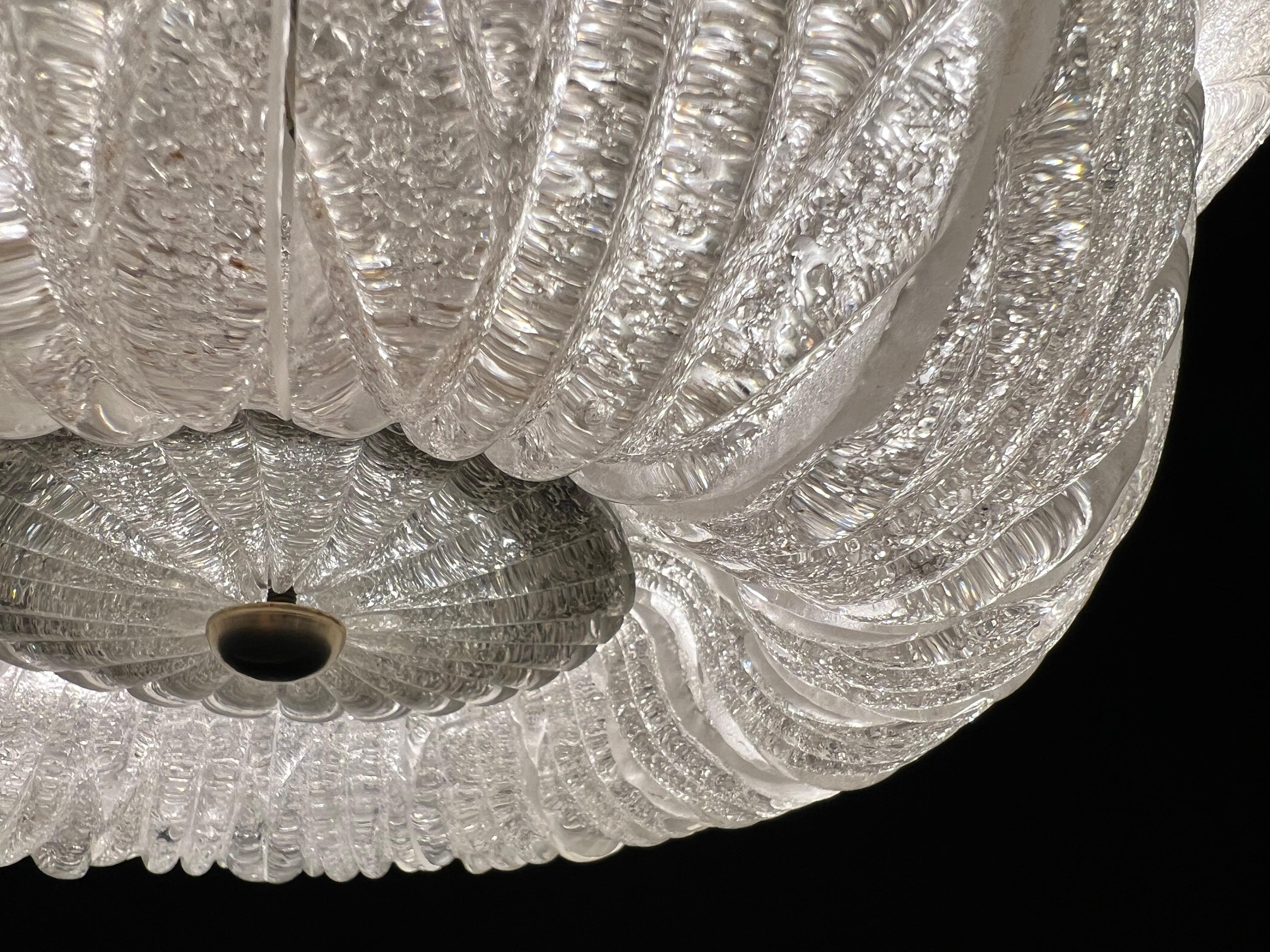 Chandelier attributed to Barovier & Toso, Murano, 1940s