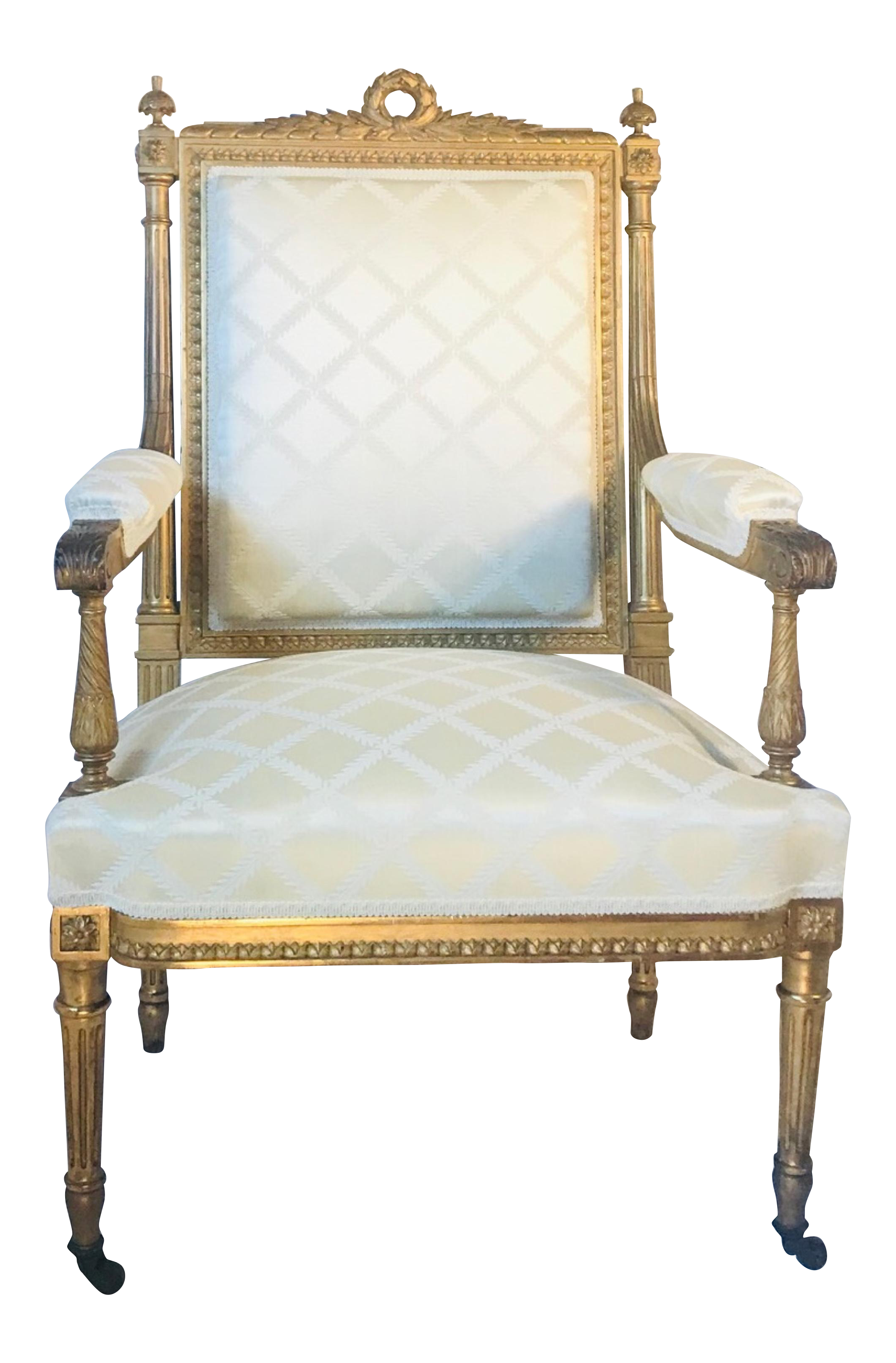 Antique French Louis Xvi Style Armchair A La Reine Chairish