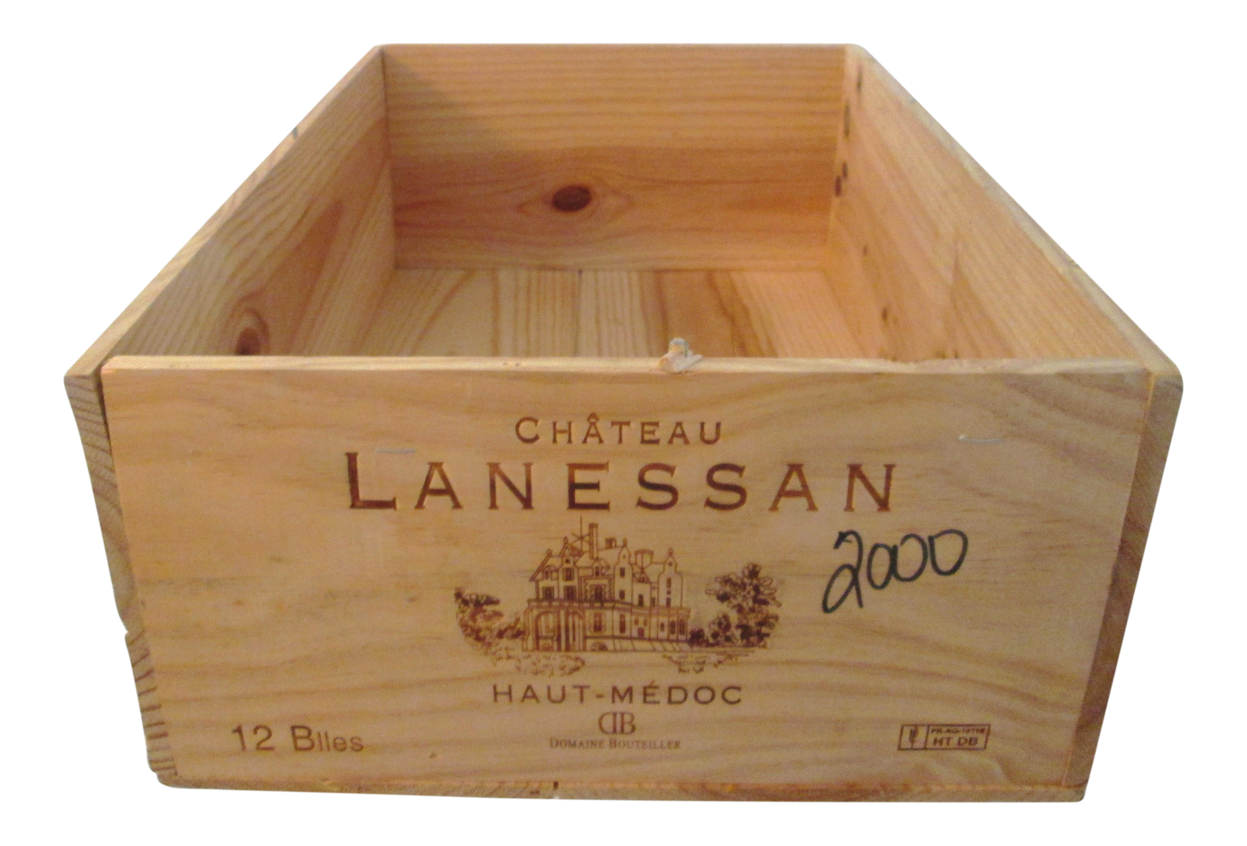 French Chateau Lanessan Wine Crate Chairish