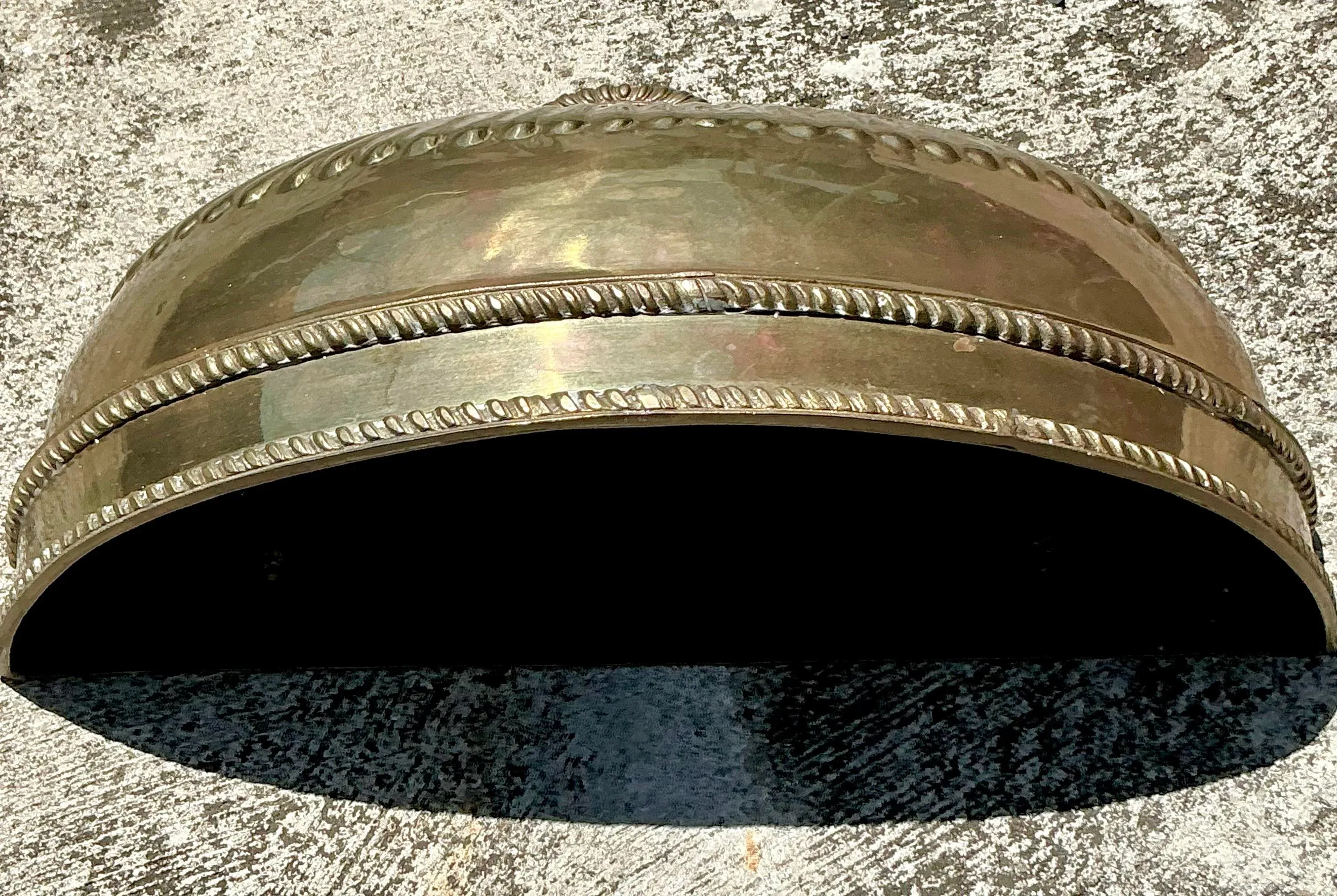 Vintage Regency Brass Wall Pocket