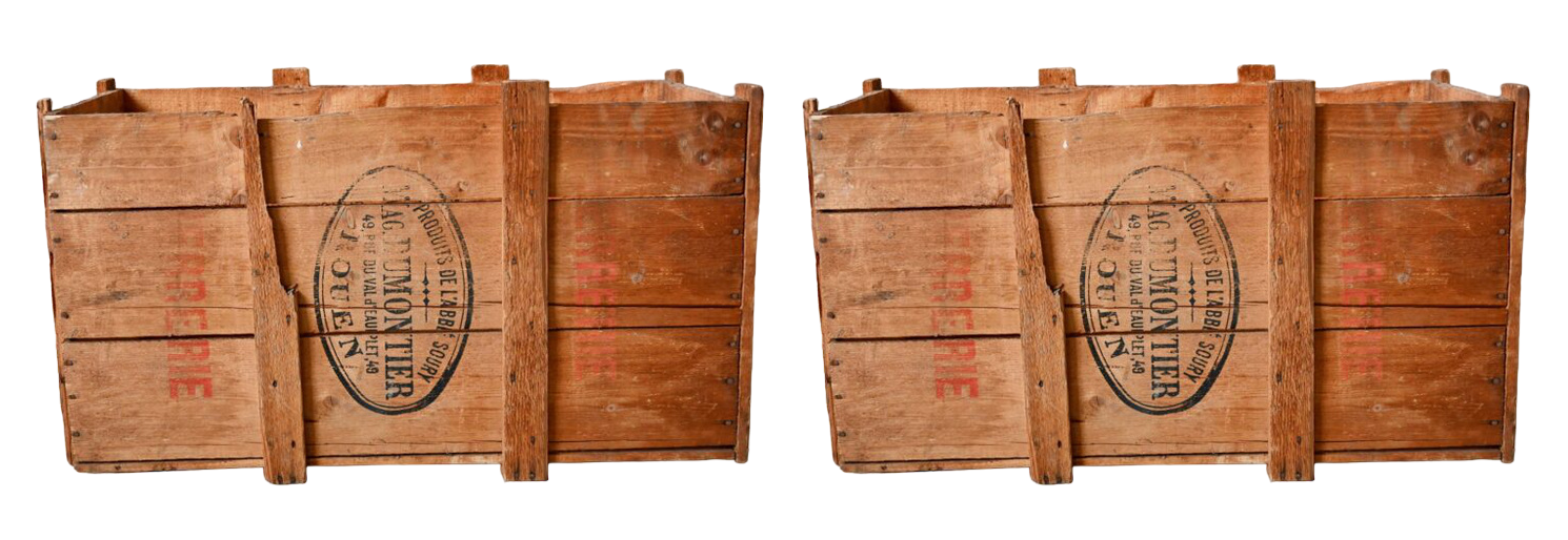 Industrial Chests in Wood by Labbé Soury, 1940s, Set of 2