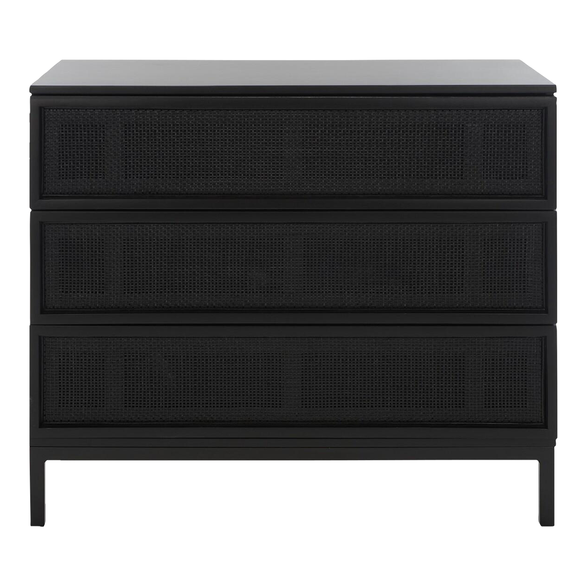 3 Drawer Rattan Chest Black Chairish