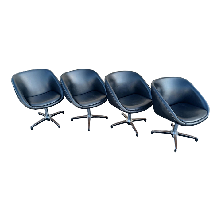Vintage Set of 4 1960s Chromecraft Swivel Chairs Chairish