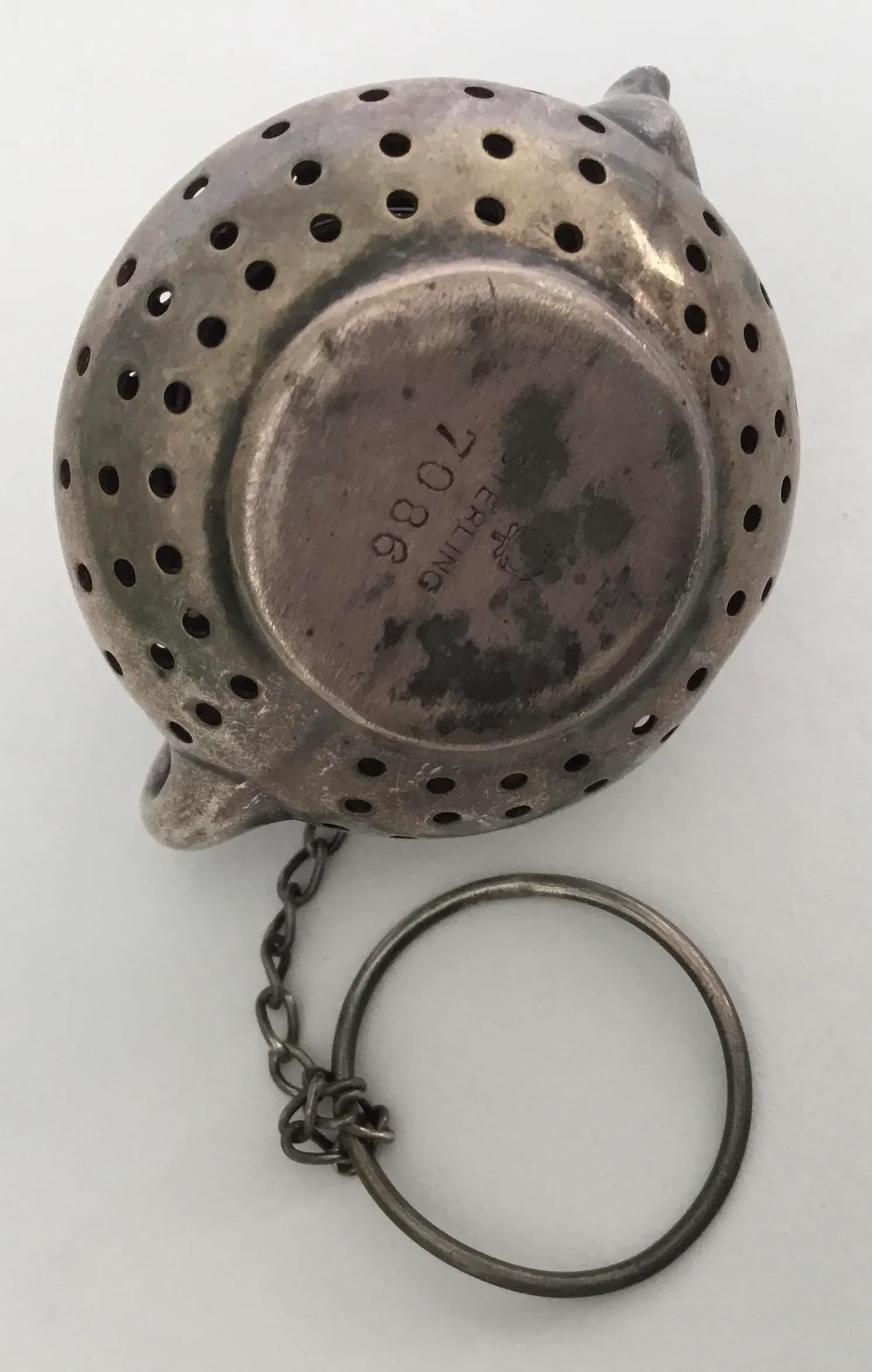 Antique Sterling Silver “ Teapot” Tea Strainer