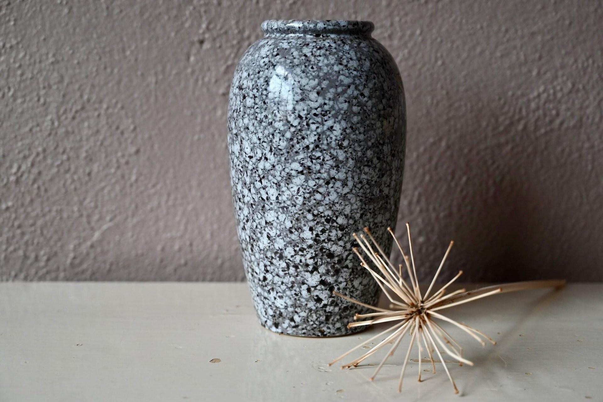 Vintage Ceramic Vase with Grey Marble Top from Scheurich, 1960s