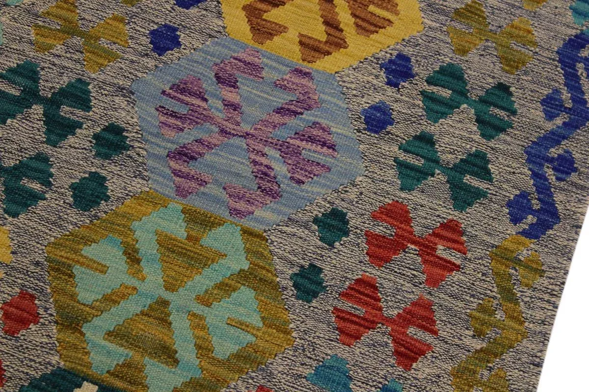 Tribal Hand-Woven Kilim Wool Runner - 2\'7\