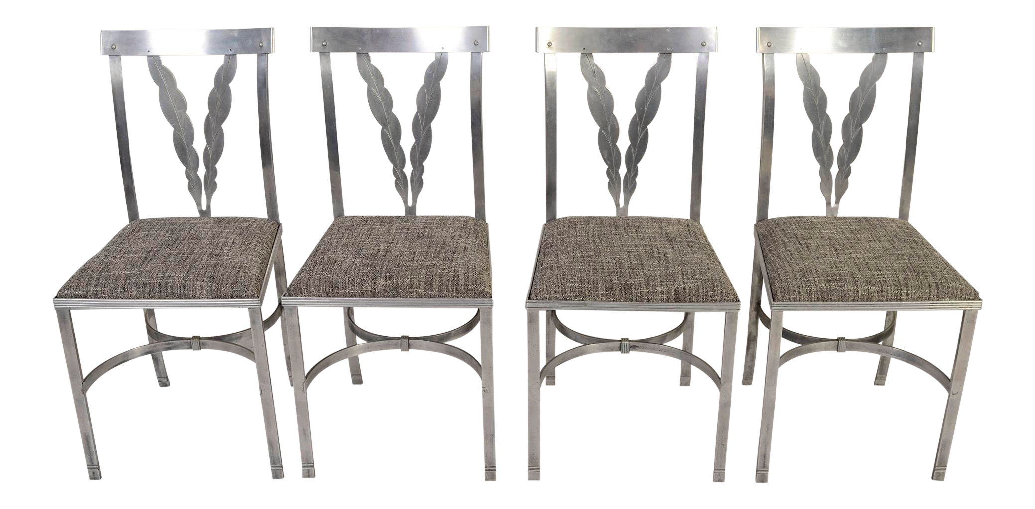 French Art Deco Aluminum Dining Chairs Set of 4 Chairish
