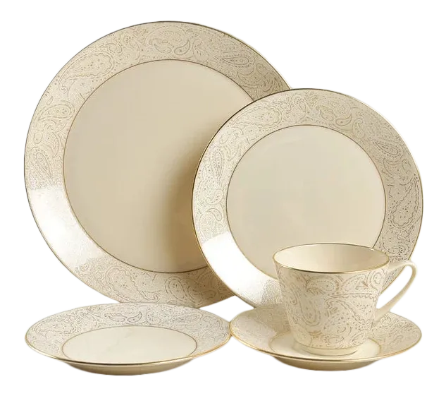 1970s Lenox China Svc for 6 30 Pieces "Transitional" 2 Sets