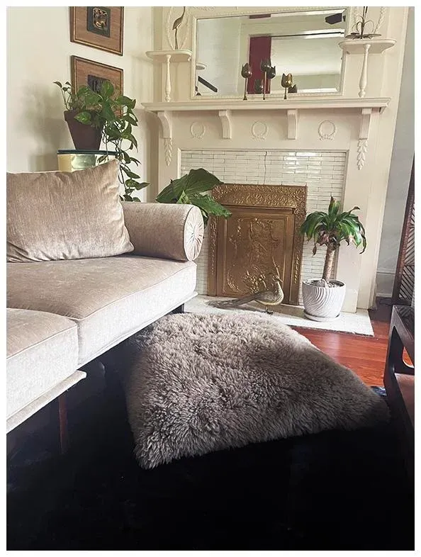 Contemporary Arhaus XL Sheepskin Floor Pillow Chairish