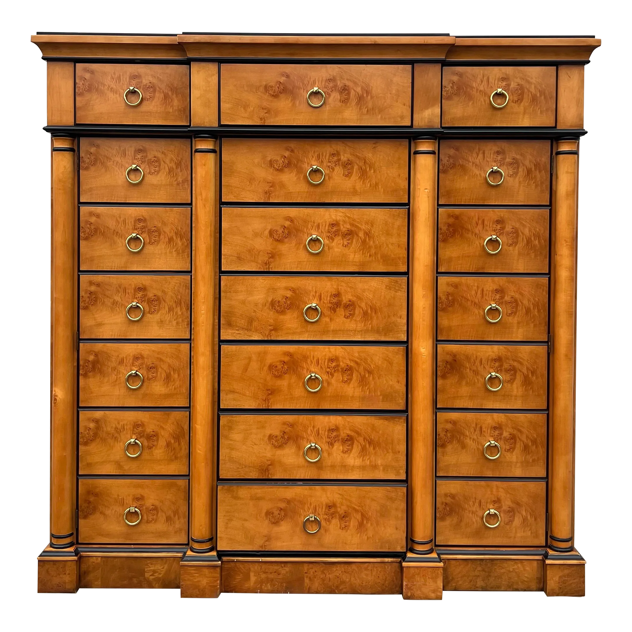 Greenbaum Interiors Tiger Maple Master Chest Dresser Armoire | Chairish