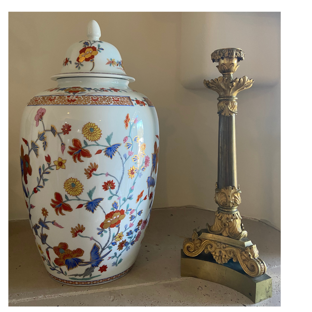 Vintage Limoges by Leonard Bernardaud Large Porcelain Covered Jar