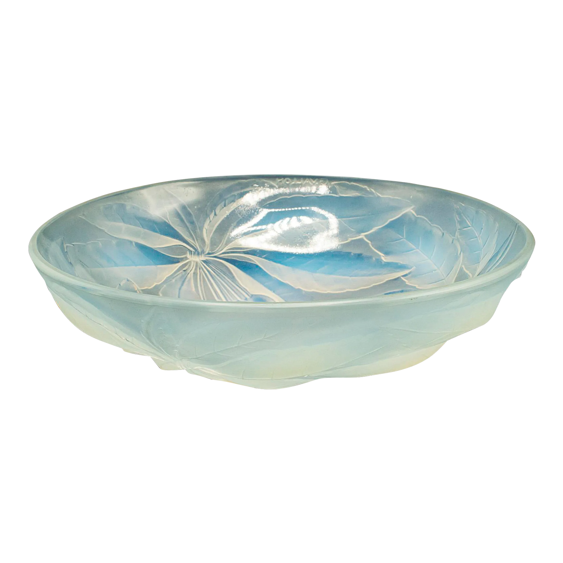 1920s Art Deco Antique French Decorative Fruit Bowl, Lead Glass, Dish