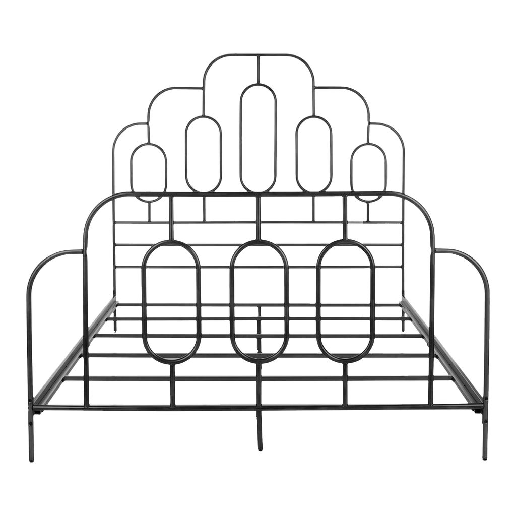 Paloma Metal Retro Bed - Black, Queen | Chairish