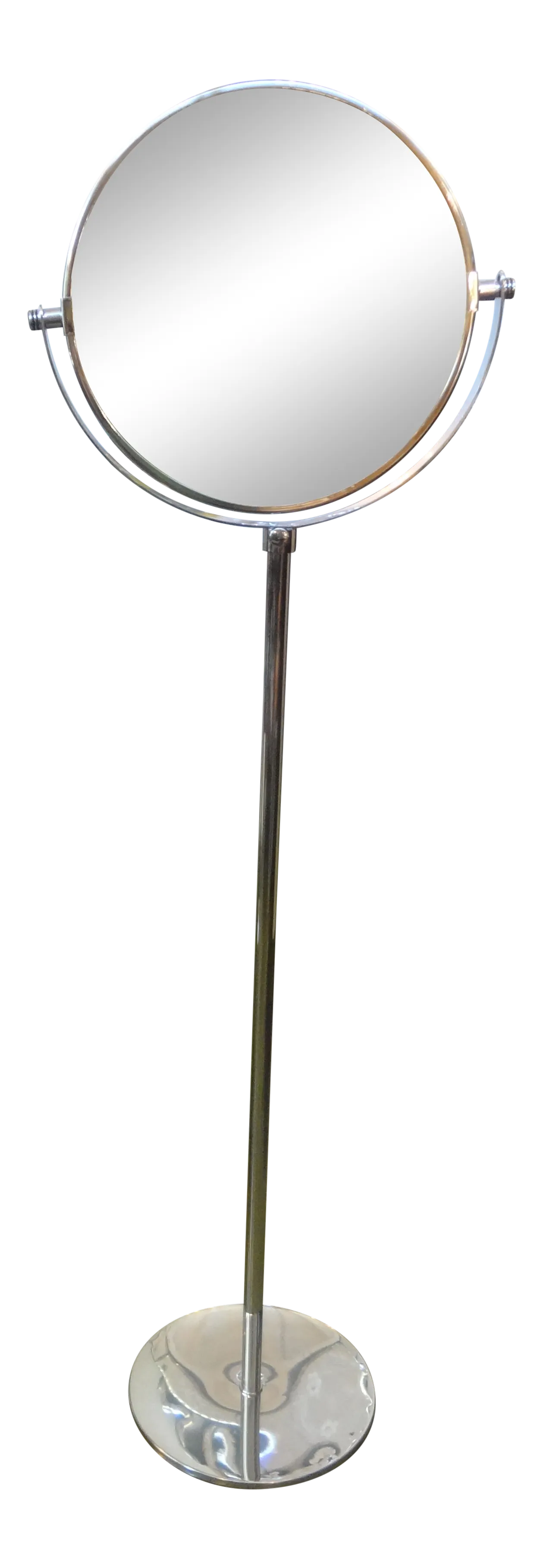 Italian Modern Chrome Standing Mirror in the Manner of Romeo Rega