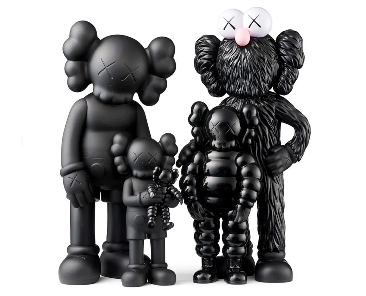 Kaws, Family Figures, Black Version, 2021, Painted Cast