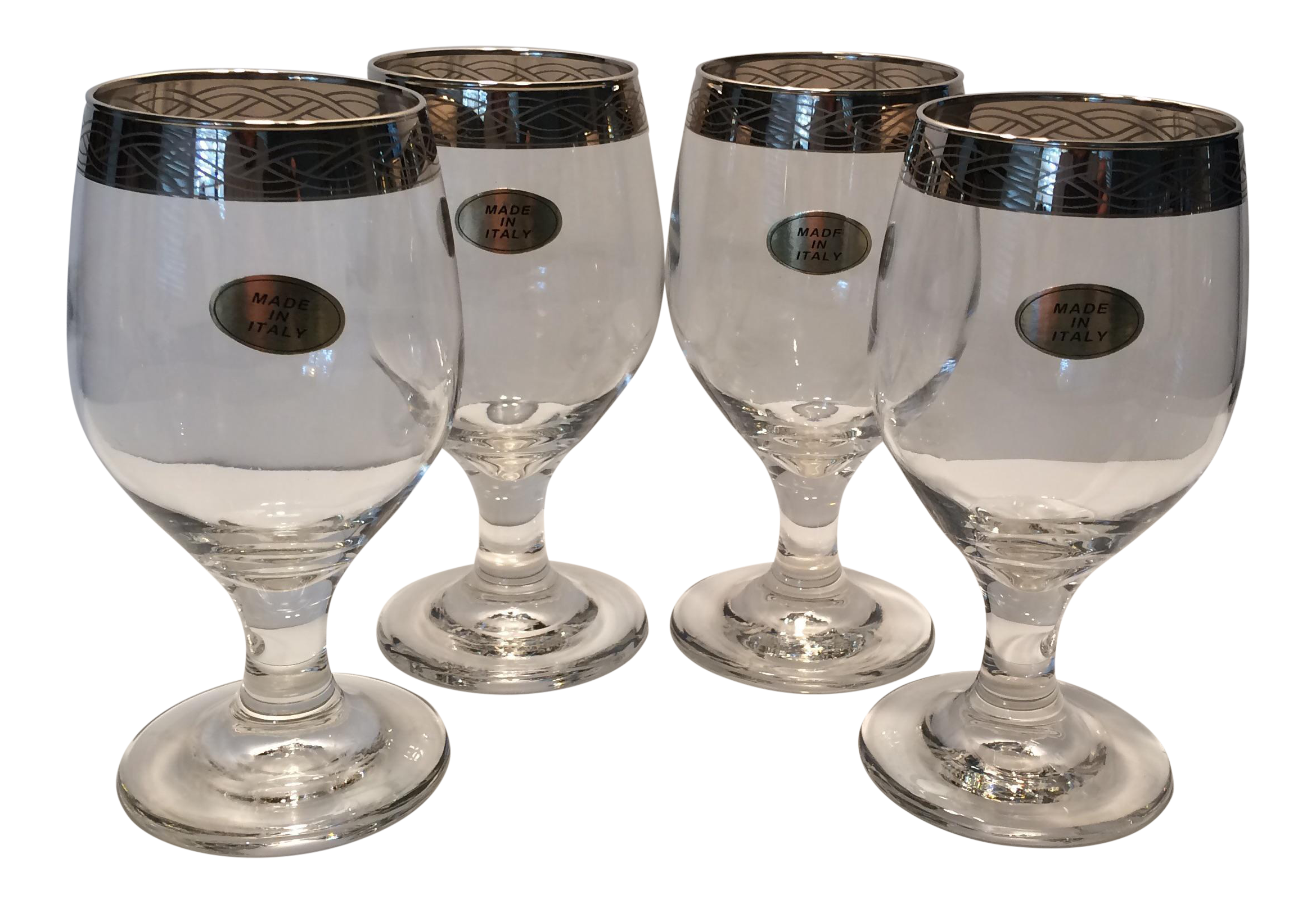MidCentury Italian Crystal Wine Glasses Set of 4 Chairish