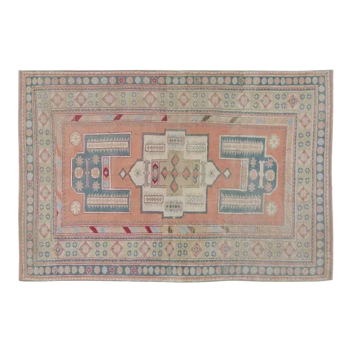Vintage Turkish Anatolian Hand Knotted Wool Rug,4\'7\