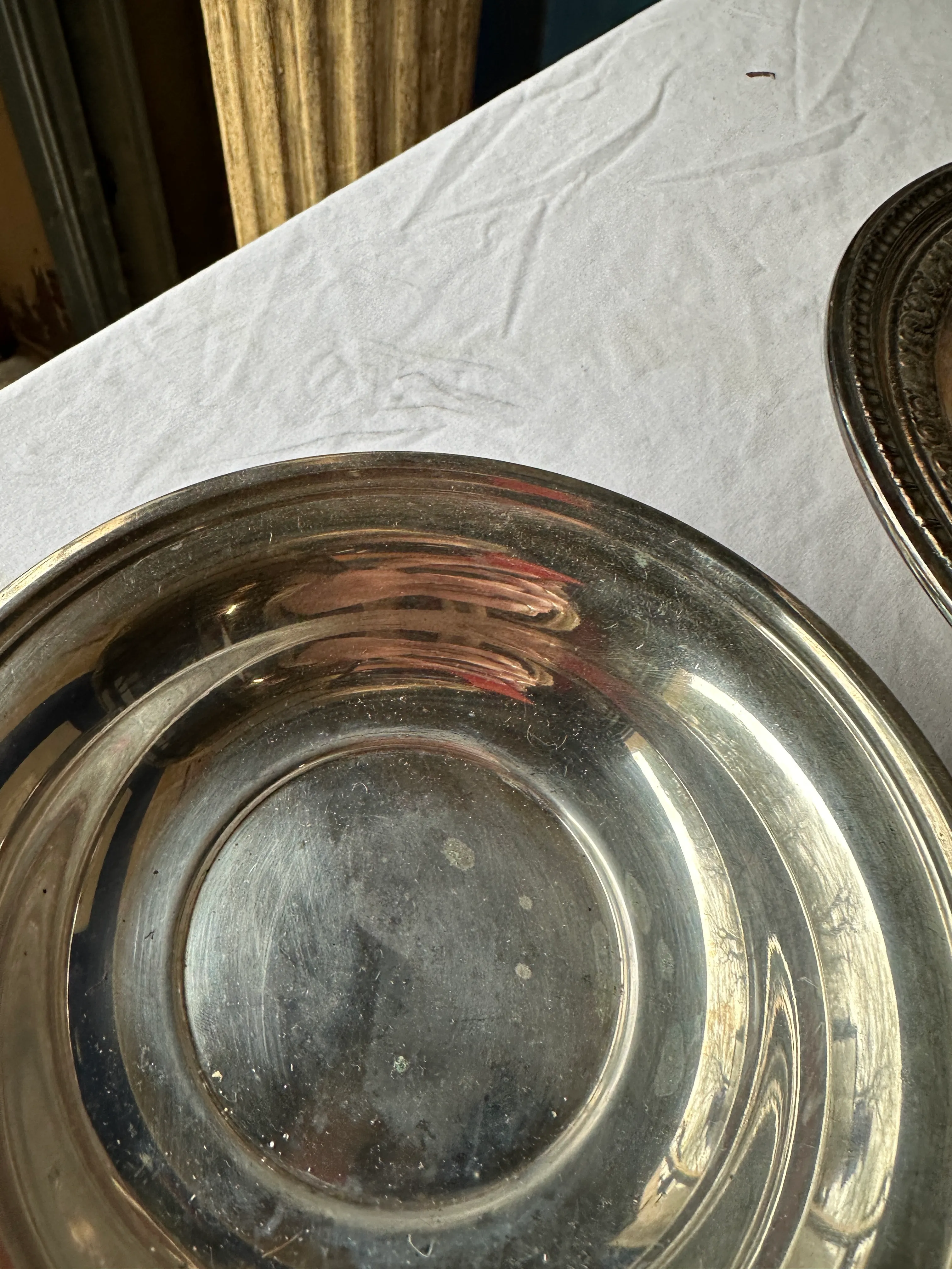 1970s Collection of Silver-Tone Metal Serving Platters- Set of 4