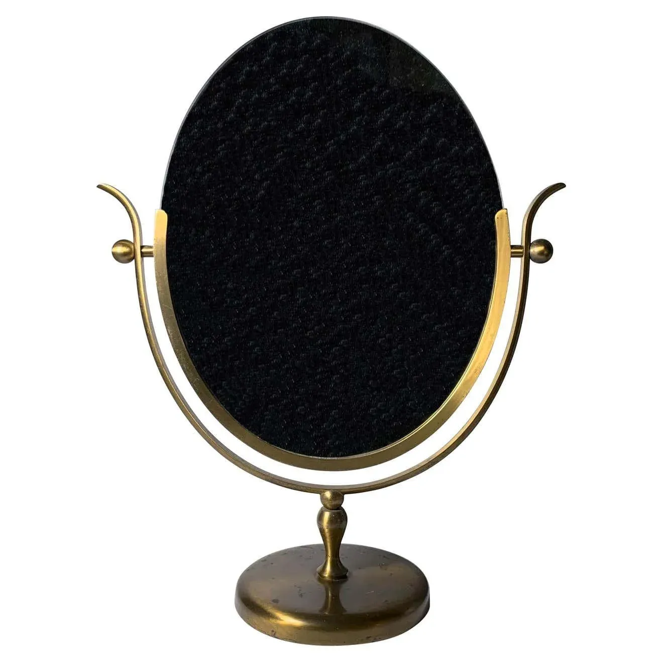 Vintage Brass Table Mirror Attributed to Charles Hollis Jones